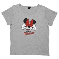 Disney Mickey Mouse T-Shirt für Damen - Be More Minnie Oberteil Frauen Shirt Top Grau (M) von United Labels