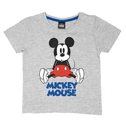 Disney Mickey Mouse T-Shirt für Jungen Oberteil Kinder Shirt kurzärmlig Grau (as3, Numeric, Numeric_122, Numeric_128, Regular, 122-128) von United Labels