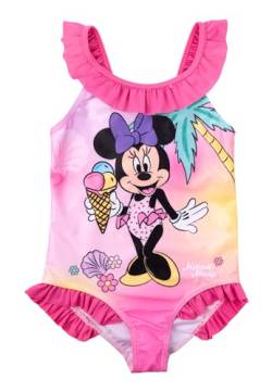 Disney Minnie Mouse Badeanzug mit Rüschen für Mädchen - Kinder Schwimmanzug Pink (DE/NL/SE/PL, Numerisch, 110, 116, Regular, Pink) von United Labels