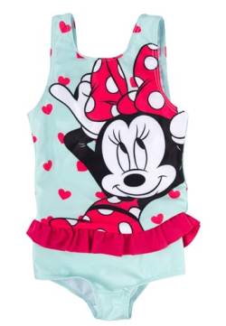 Disney Minnie Mouse Badeanzug mit Rüschen für Mädchen - Kinder Schwimmanzug Türkis (DE/NL/SE/PL, Numerisch, 110, 116, Regular, Türkis) von United Labels