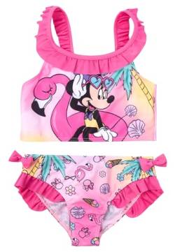 Disney Minnie Mouse Bikini mit Rüschen für Mädchen - Kinder Zweiteiler Schwimmanzug Pink (DE/NL/SE/PL, Numerisch, 110, 116, Regular, Pink) von United Labels