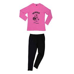 Disney Minnie Mouse Damen Pyjama Schlafanzug Set Langarm Oberteil mit Hose Pink/Schwarz Gr. L von United Labels