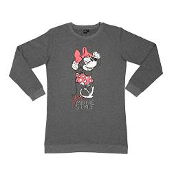 Disney Minnie Mouse Nachthemd für Damen Schlafshirt Pyjama Langarm Oberteil Grau (S) von United Labels