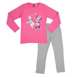 Disney Minnie Mouse Schlafanzug für Mädchen - Minnie & Daisy Kinder Pyjama Set Langarm Oberteil mit Hose Pink/Grau (as3, Numeric, Numeric_110, Numeric_116, Regular, 110-116) von United Labels