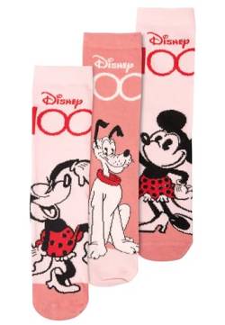 Disney Minnie Mouse Socken für Damen - Sneaker Frauen Strümpfe Rosa (3er Pack) (DE/NL/SE/PL, Numerisch, 39, 42, Regular, Regular, Rosa) von United Labels