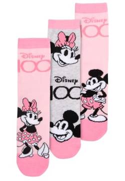 Disney Minnie Mouse Socken für Mädchen - Kinder Kindersocken Sneaker Söckchen Rosa (3er Pack) (DE/NL/SE/PL, Numerisch, 23, 26, Regular, Rosa) von United Labels