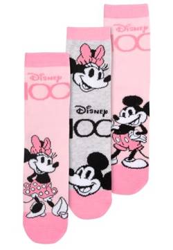 Disney Minnie Mouse Socken für Mädchen - Kinder Kindersocken Sneaker Söckchen Rosa (3er Pack) (DE/NL/SE/PL, Numerisch, 27, 30, Regular, Rosa) von United Labels