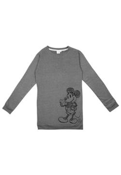Disney Minnie Mouse Sweatkleid für Damen - Oversize Sweatshirt lang Pullover Langarm Grau (DE/NL/SE/PL, Alphanumerisch, XL, Regular, Regular, Grau) von United Labels