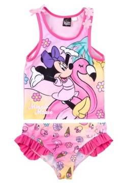 Disney Minnie Mouse Tankini Badeanzug mit Rüschen für Mädchen - Kinder Zweiteiler Schwimmanzug Pink (DE/NL/SE/PL, Numerisch, 110, 116, Regular, Pink) von United Labels