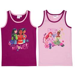 Disney Princess Unterhemd für Mädchen Hemdchen Tank Top Unterwäsche Lila/Rosa (2er Pack) (as3, Numeric, Numeric_110, Numeric_116, Regular, 110-116) von United Labels