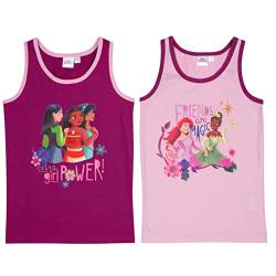 Disney Princess Unterhemd für Mädchen Hemdchen Tank Top Unterwäsche Lila/Rosa (2er Pack) (as3, Numeric, Numeric_98, Numeric_104, Regular, 98-104) von United Labels