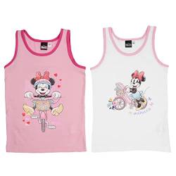 Disney Unterhemd für Mädchen - Minnie Mouse Kinder Tank Top Hemdchen Rosa/Weiß (2er Pack) (as3, Numeric, Numeric_122, Numeric_128, Regular, 122-128) von United Labels