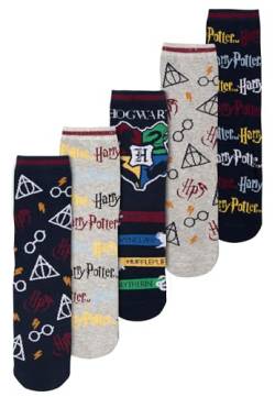 Harry Potter Socken für Herren - Männer Hogwarts Sneaker Strümpfe 40-45 (5er Pack) von United Labels