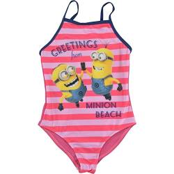 Minions Badeanzug für Mädchen – Greetings from Minion Beach Schwimmhose Kinder Pink/Rosa (as3, Numeric, Numeric_110, Numeric_116, Regular) von United Labels