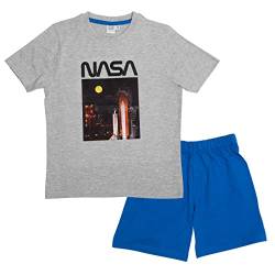 NASA Schlafanzug für Jungen - Kinder Pyjama Set Grau/Blau (as3, Numeric, Numeric_122, Numeric_128, Regular) von United Labels