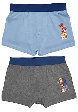 Paw Patrol Boxershorts für Jungen - Pawsome - Kinder Unterhose Unterwäsche Grau/Blau (2er Pack) (as3, Numeric, Numeric_122, Numeric_128, Regular) von United Labels