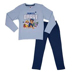 Paw Patrol Schlafanzug für Jungen - Always Brave - Kinder Pyjama Set Langarm Oberteil mit Hose Blau (as3, Numeric, Numeric_110, Numeric_116, Regular) von United Labels