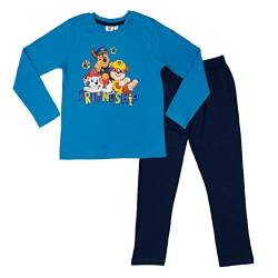 Paw Patrol Schlafanzug für Jungen - Chase Kinder Pyjama Set Langarm Oberteil mit Hose Blau/Schwarz (as3, Numeric, Numeric_110, Numeric_116, Regular) von United Labels