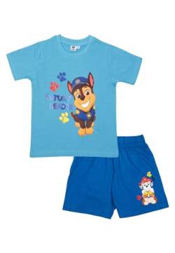 Paw Patrol Schlafanzug für Jungen - Future Leader Kinder Pyjama Set Kurzarm Oberteil mit Hose Blau (DE/NL/SE/PL, Numerisch, 98, 104, Regular, Blau) von United Labels