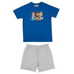 Paw Patrol Schlafanzug für Jungen - So Fun! Kinder Pyjama Set Kurzarm Oberteil mit Hose Blau/Grau (as3, Numeric, Numeric_122, Numeric_128, Regular, 122-128) von United Labels