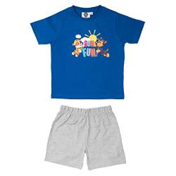 Paw Patrol Schlafanzug für Jungen - Sun Fun Kinder Pyjama Set Kurzarm Oberteil mit Hose Blau/Grau (as3, Numeric, Numeric_110, Numeric_116, Regular, 110-116) von United Labels