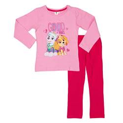 Paw Patrol Schlafanzug für Mädchen - Good Vibes - Kinder Pyjama Set Langarm Oberteil mit Hose Rosa/Pink (as3, Numeric, Numeric_110, Numeric_116, Regular) von United Labels