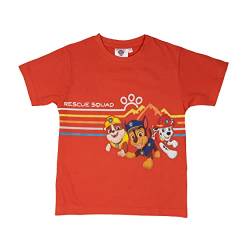 Paw Patrol T-Shirt für Jungen – Rescue Squad Oberteil Kinder Shirt kurzärmlig Rot (110-116) von United Labels