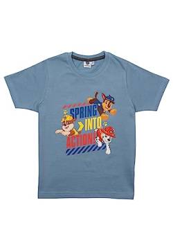 Paw Patrol T-Shirt für Jungen - Spring Into Action - Oberteil Kinder Shirt kurzärmlig Blau (as3, Numeric, Numeric_98, Numeric_104, Regular) von United Labels