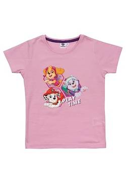 Paw Patrol T-Shirt für Mädchen - Playtime - Oberteil Bigshirt kurzärmlig Pink (as3, Numeric, Numeric_122, Numeric_128, Regular) von United Labels