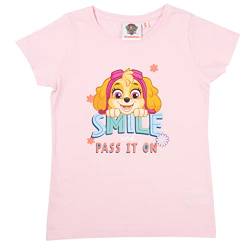 Paw Patrol T-Shirt für Mädchen Skye - Smile and Pass it on Oberteil kurzärmlig Rosa (as3, Numeric, Numeric_122, Numeric_128, Regular, 122-128) von United Labels