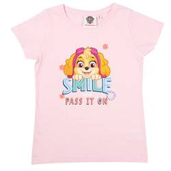 Paw Patrol T-Shirt für Mädchen Skye - Smile and Pass it on Oberteil kurzärmlig Rosa (as3, Numeric, Numeric_98, Numeric_104, Regular, 98-104) von United Labels