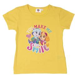 Paw Patrol T-Shirt für Mädchen Skye & Everest - You Make me Smile mit Glitterprint Oberteil kurzärmlig Gelb (110-116) von United Labels