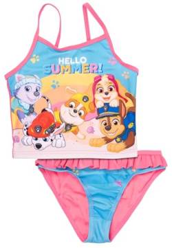 Paw Patrol Tankini Badeanzug mit Rüschen für Mädchen - Hello Summer Zweiteiler Kinder Schwimmanzug (DE/NL/SE/PL, Numerisch, 110, 116, Regular, Rosa/Blau) von United Labels