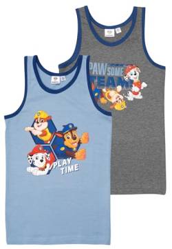 Paw Patrol Unterhemd für Jungen Kinder Tank Top Hemdchen Unterwäsche Blau/Grau (2er Pack) (DE/NL/SE/PL, Numerisch, 110, 116, Regular, Blau/Grau) von United Labels