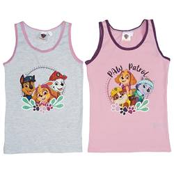 Paw Patrol Unterhemd für Mädchen Kinder Tank Top Hemdchen Unterwäsche Grau/Rosa (2er Pack) (as3, Numeric, Numeric_110, Numeric_116, Regular, 110-116) von United Labels