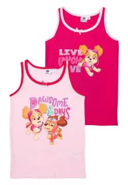 Paw Patrol Unterhemd für Mädchen - Kinder Tank Top Hemdchen Unterwäsche Rosa/Pink (2er Pack) (DE/NL/SE/PL, Numerisch, 110, 116, Regular, Rosa/Pink) von United Labels