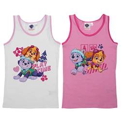 Paw Patrol Unterhemd für Mädchen Kinder Tank Top Hemdchen Unterwäsche Rosa/Weiß (2er Pack) (as3, Numeric, Numeric_110, Numeric_116, Regular) von United Labels