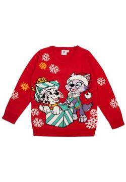 Paw Patrol Winterpullover für Kinder - Marshall und Everest Winter Strick Pullover Sweatshirt Ugly Sweater Rot (as3, Numeric, Numeric_122, Numeric_128, Regular) von United Labels