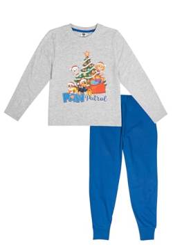 Paw Patrol Xmas Schlafanzug für Jungen - Christmas Kinder Winter Pyjama Set Weihnachten Langarm Oberteil mit Hose Grau/Blau (DE/NL/SE/PL, Numerisch, 110, 116, Regular, Grau/Blau) von United Labels