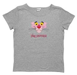 Pink Panther T-Shirt für Damen Oberteil Frauen Shirt kurzärmlig Rundhalsausschnitt Top Grau (XL) von United Labels