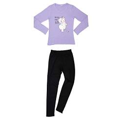 Pummel & Friends Pummeleinhorn Zebrasus Damen Pyjama Schlafanzug Set Langarm Oberteil mit Hose Lila/Schwarz Gr. L von United Labels