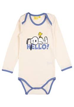 The Peanuts Baby Body Snoopy - Hello - Unisex Strampler Schlafstrampler Kinder Kleinkind Langarm Weiß (62-68) von United Labels