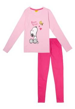The Peanuts Snoopy Schlafanzug für Damen - Pyjama Set Langarm Oberteil mit Hose Rosa/Pink (DE/NL/SE/PL, Alphanumerisch, S, Regular, Regular, Rosa/Pink) von United Labels