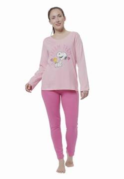 The Peanuts Snoopy Schlafanzug für Damen Pyjama Set Langarm Oberteil mit Hose Rosa Dream Team (as3, Alpha, l, Regular, Regular) von United Labels