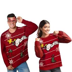 The Peanuts Winterpullover Unisex - Snoopy Winter Strick Pullover Sweatshirt Ugly Sweater für Herren & Damen Rot (as3, Alpha, m, Regular, Regular) von United Labels