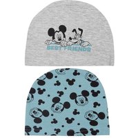 United Labels® Erstlingsmütze Disney Mickey Mouse Mütze Unisex Baby Beanie Grau Türkis 2er Pack von United Labels