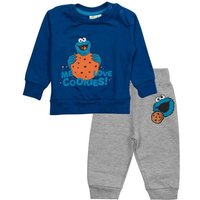 United Labels® Shirt & Hose Sesamstraße Baby Set - Krümelmonster Pullover mit Hose Grau Blau von United Labels