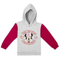 United Labels® Sweatshirt Disney Minnie Mouse Hoodie für Mädchen - Kapuzenpullover Grau Rot von United Labels