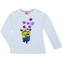 United Labels® Sweatshirt Minions Pullover für Mädchen - Blümchen langärmlig Kinder Weiß von United Labels