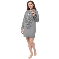 United Labels® Sweatshirt Minnie Mouse Sweatkleid Damen Oversize Hoodie Kapuzenpullover Grau von United Labels